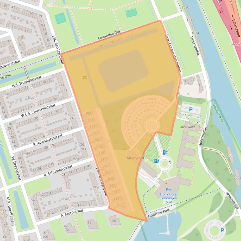 Kaart van postcodegebied 9728RK.