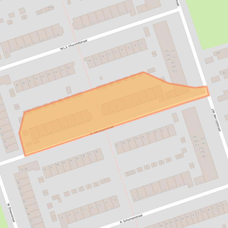 Kaart van postcodegebied 9728SJ.