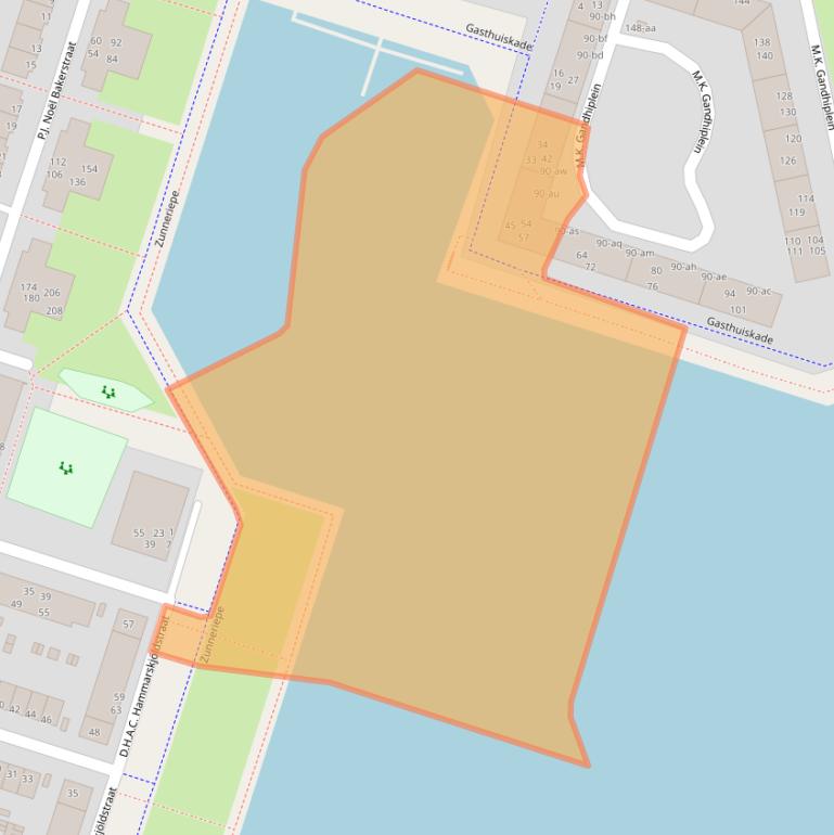 Kaart van postcodegebied 9728TE.