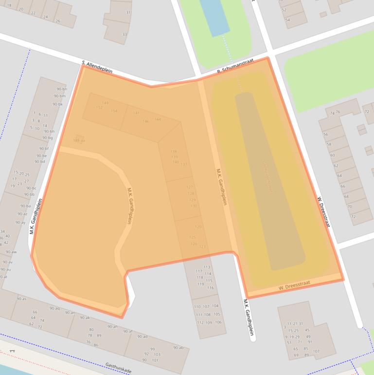 Kaart van postcodegebied 9728TJ.