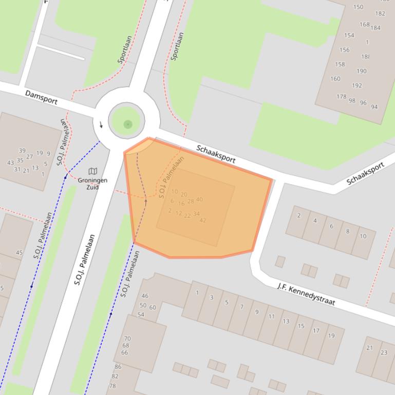 Kaart van postcodegebied 9728VA.