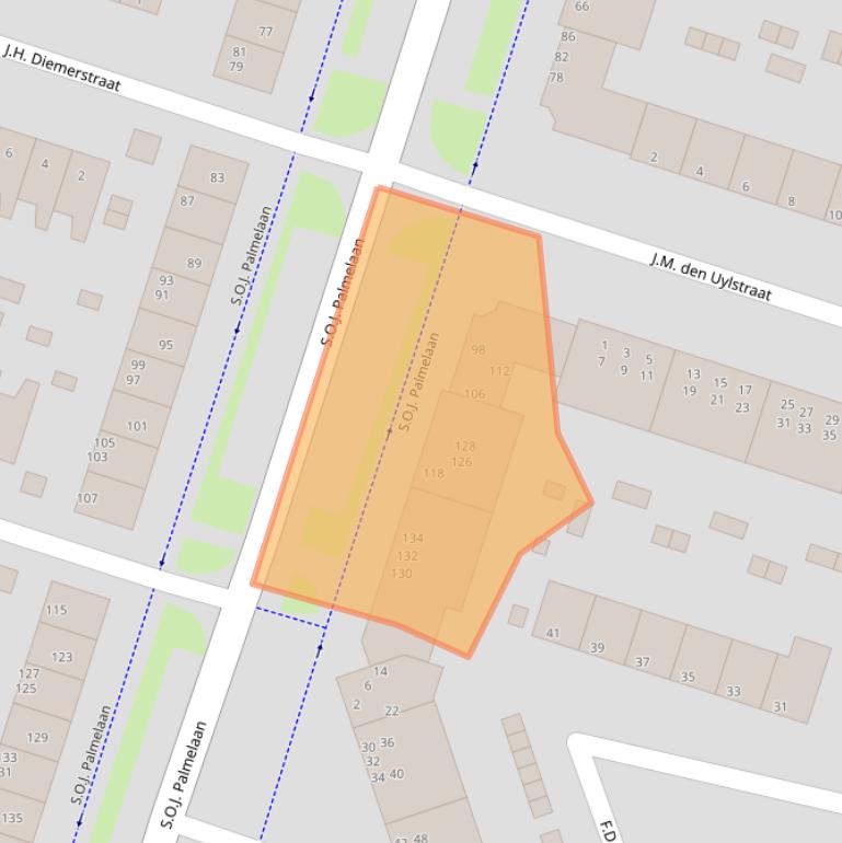 Kaart van postcodegebied 9728VC.