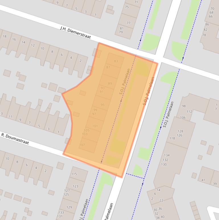 Kaart van postcodegebied 9728VG.