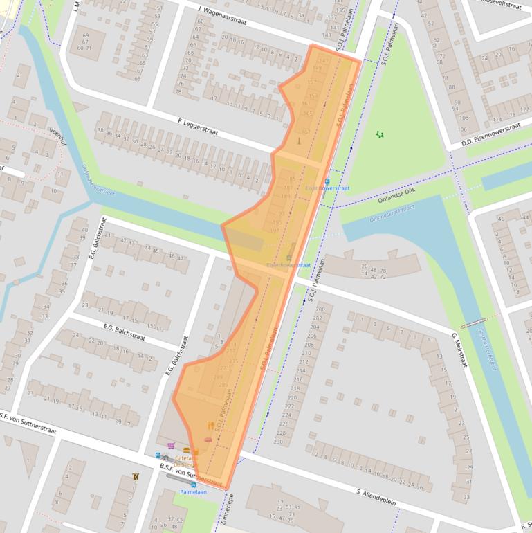 Kaart van postcodegebied 9728VJ.