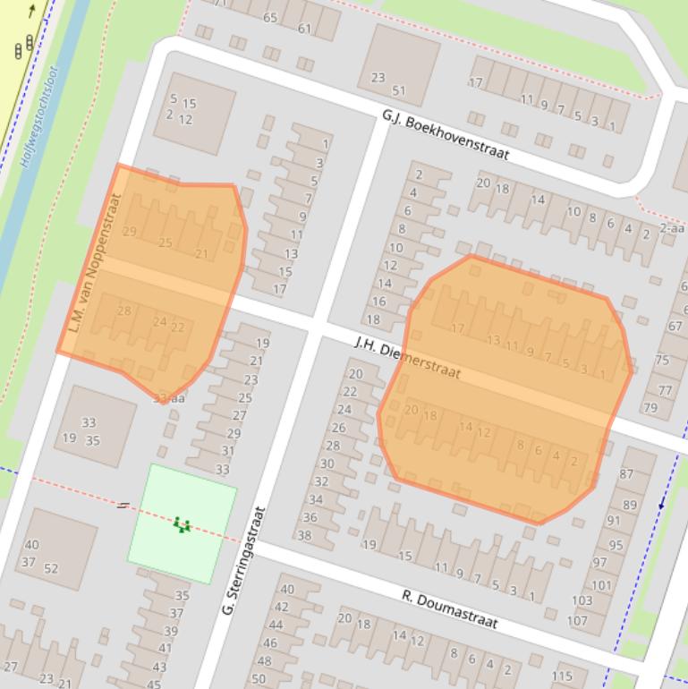 Kaart van postcodegebied 9728VM.