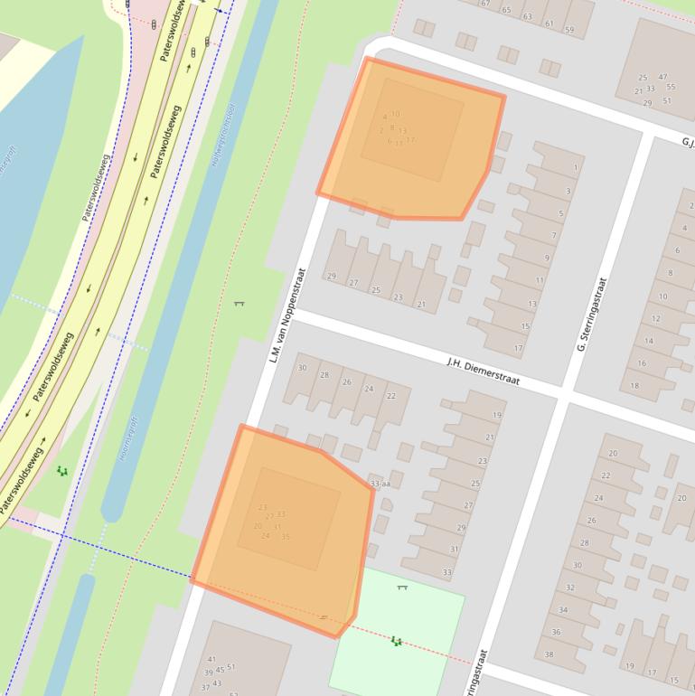 Kaart van postcodegebied 9728VW.