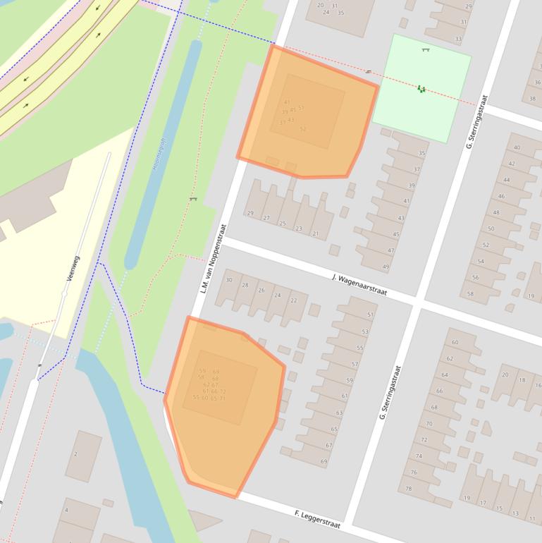 Kaart van postcodegebied 9728VX.