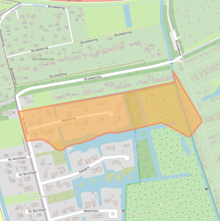 Kaart van postcodegebied 9728XP.