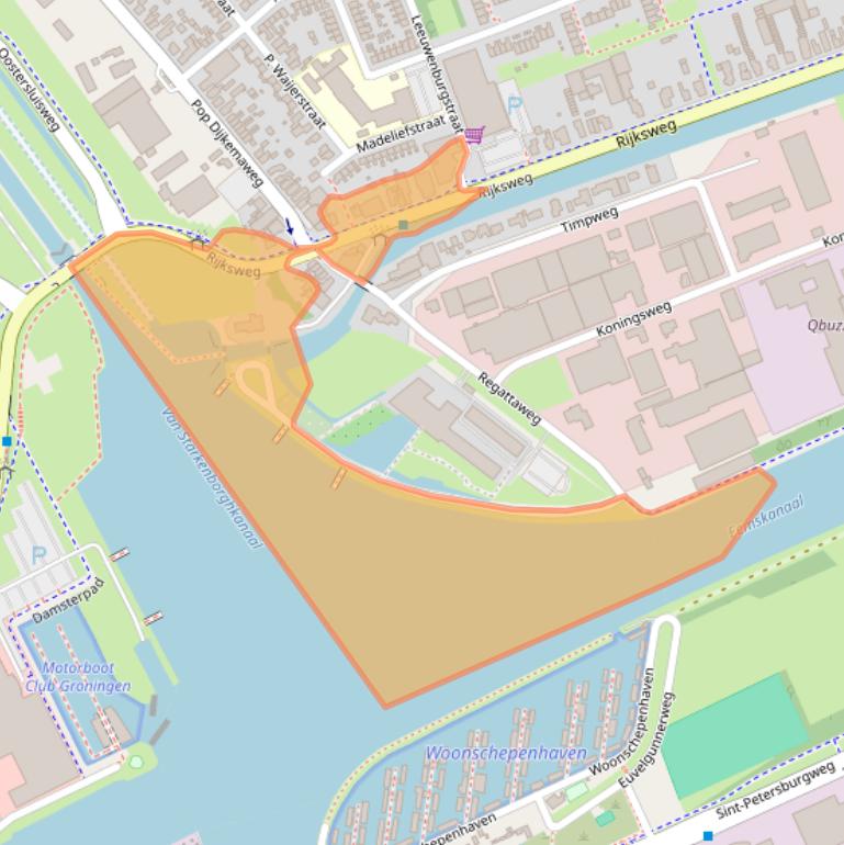 Kaart van postcodegebied 9731AA.