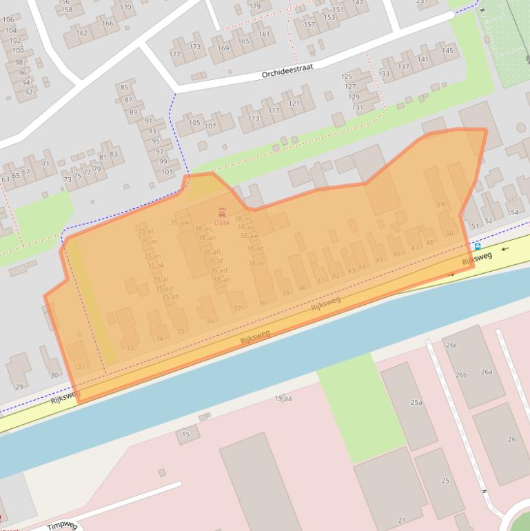 Kaart van postcodegebied 9731AC.