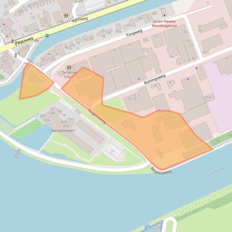 Kaart van postcodegebied 9731AJ.