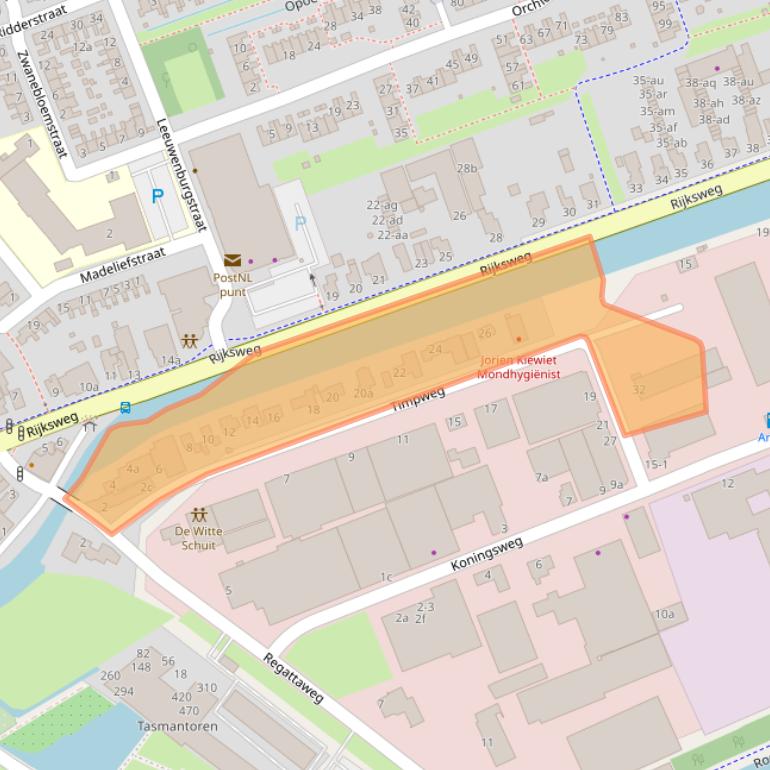 Kaart van postcodegebied 9731AL.