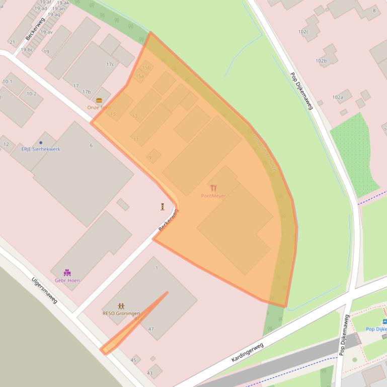 Kaart van postcodegebied 9731AW.