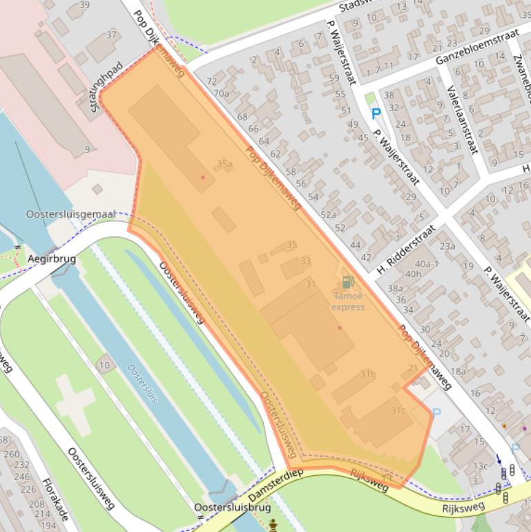 Kaart van postcodegebied 9731BB.