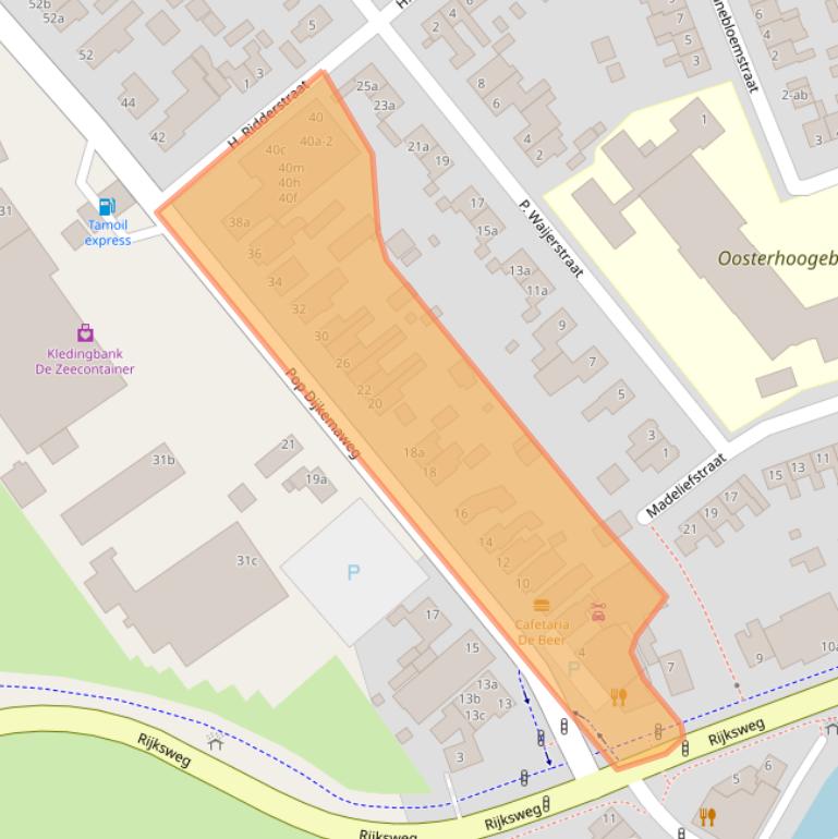 Kaart van postcodegebied 9731BE.