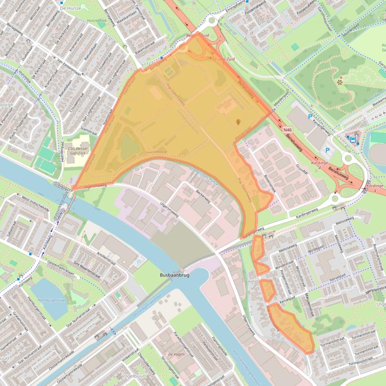 Kaart van postcodegebied 9731BH.