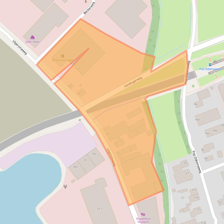 Kaart van postcodegebied 9731BK.