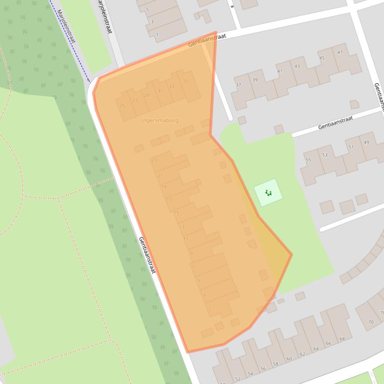 Kaart van postcodegebied 9731BN.