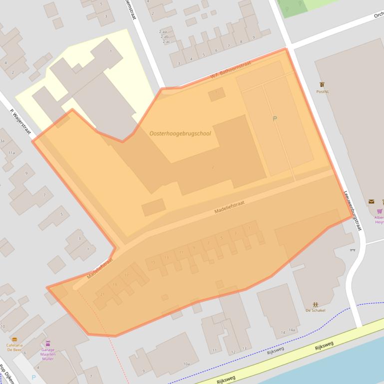 Kaart van postcodegebied 9731CB.