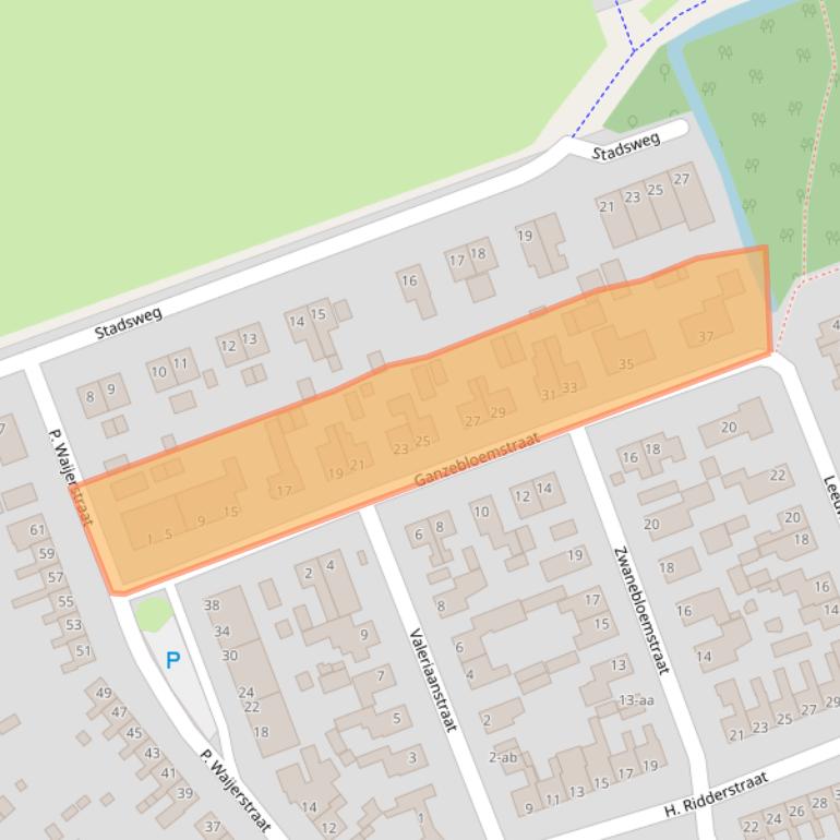 Kaart van postcodegebied 9731CM.