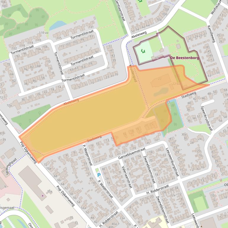Kaart van postcodegebied 9731CR.