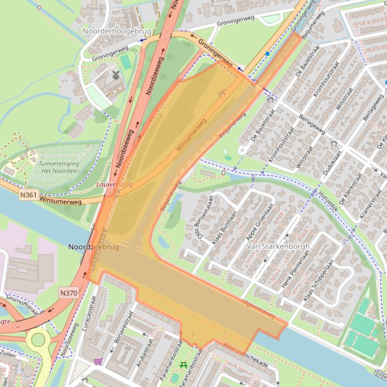 Kaart van postcodegebied 9731CX.