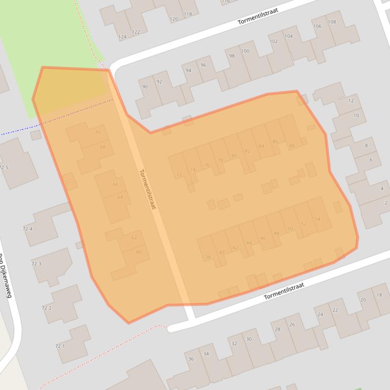 Kaart van postcodegebied 9731DN.