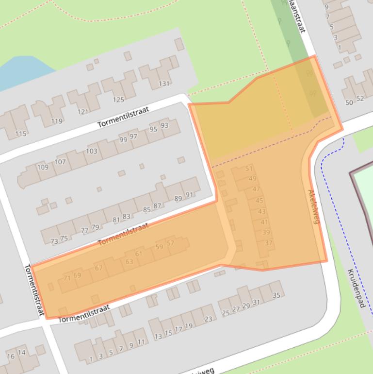 Kaart van postcodegebied 9731DS.
