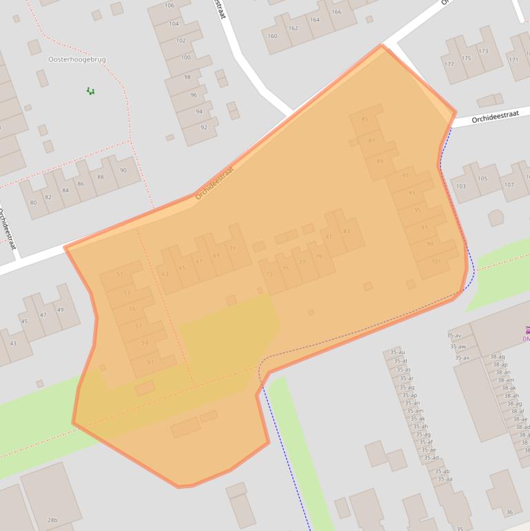 Kaart van postcodegebied 9731GD.