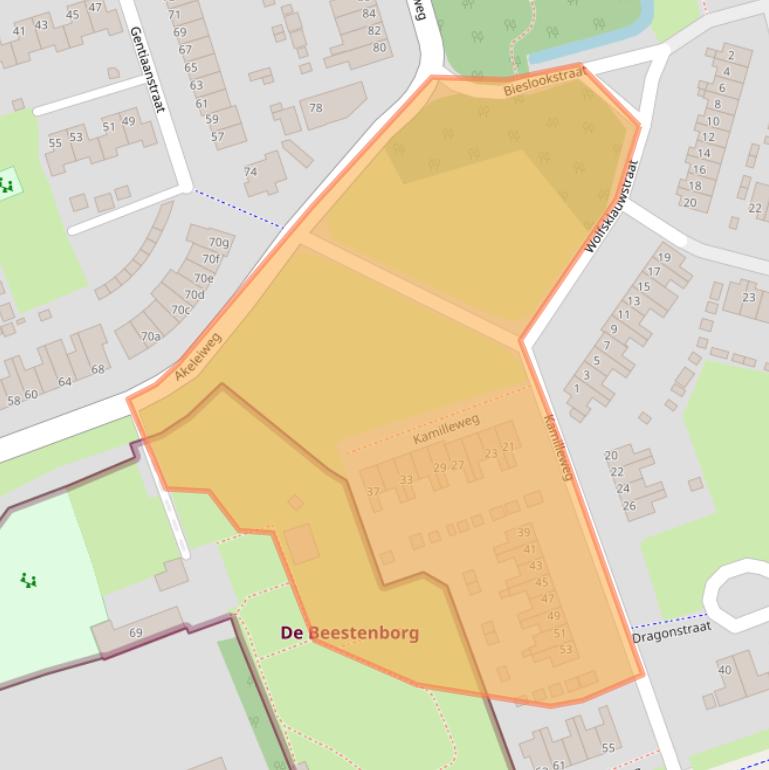 Kaart van postcodegebied 9731JE.