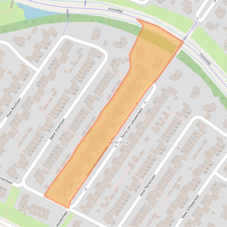 Kaart van postcodegebied 9731KJ.
