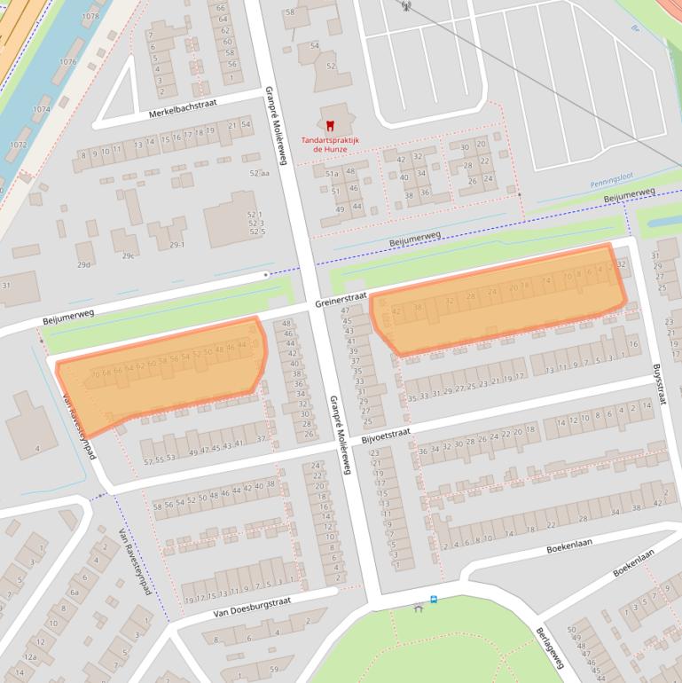 Kaart van postcodegebied 9731LD.