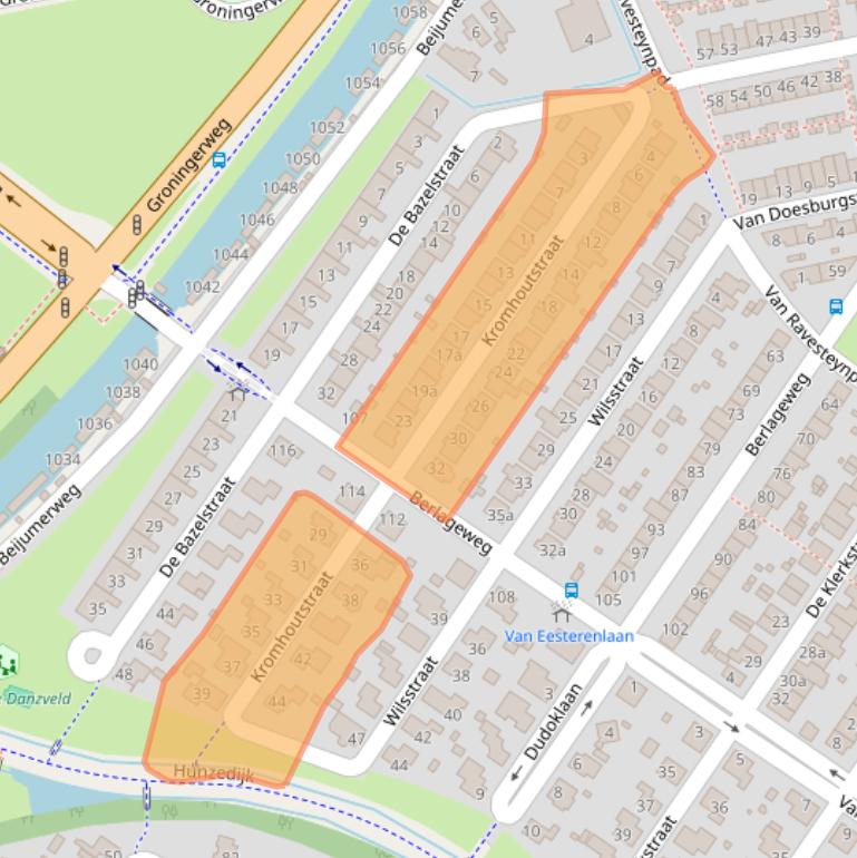 Kaart van postcodegebied 9731MT.