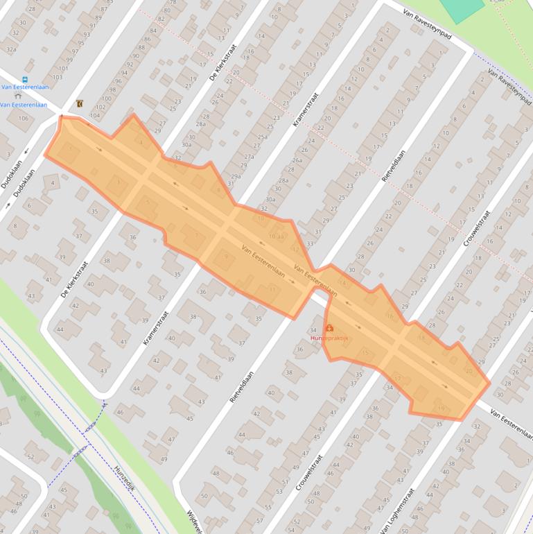 Kaart van postcodegebied 9731MZ.