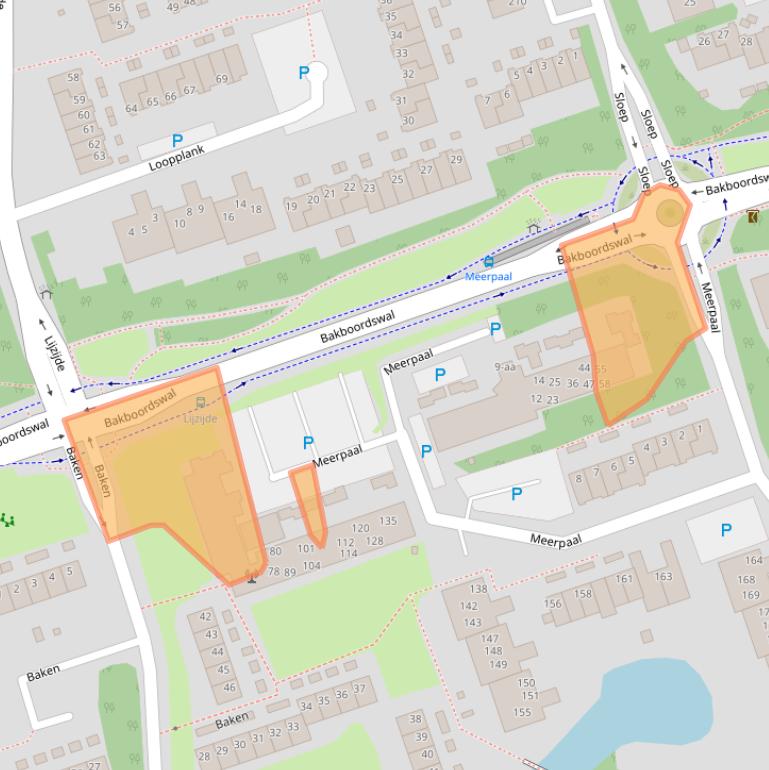 Kaart van postcodegebied 9732AD.