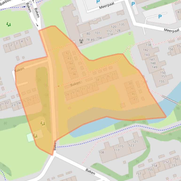 Kaart van postcodegebied 9732BB.