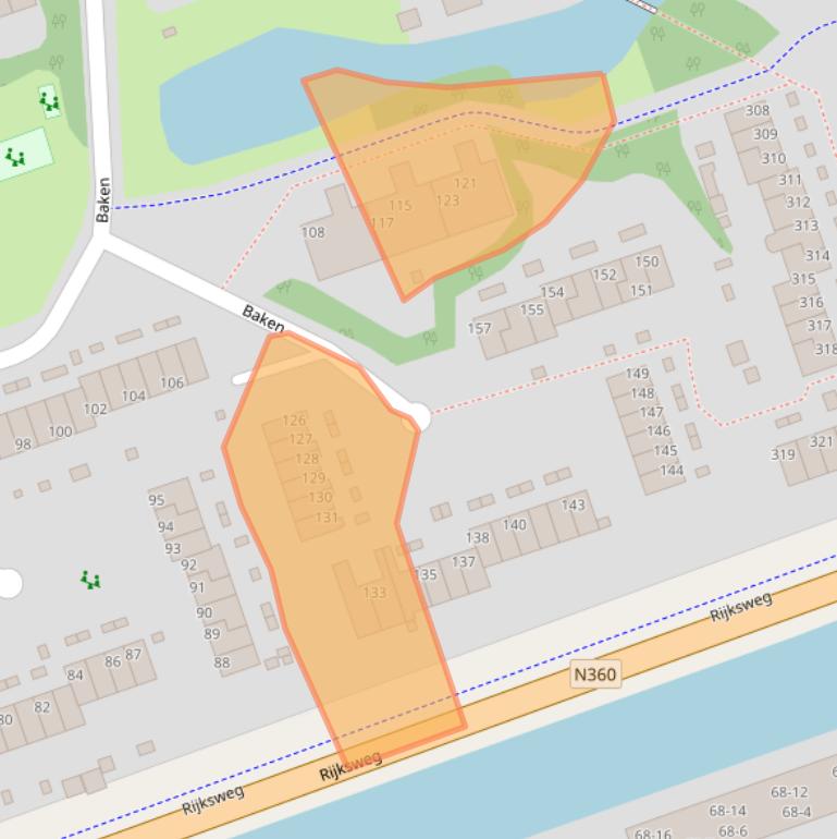 Kaart van postcodegebied 9732BG.