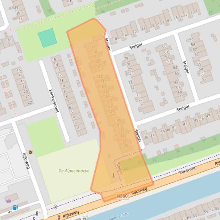 Kaart van postcodegebied 9732BV.
