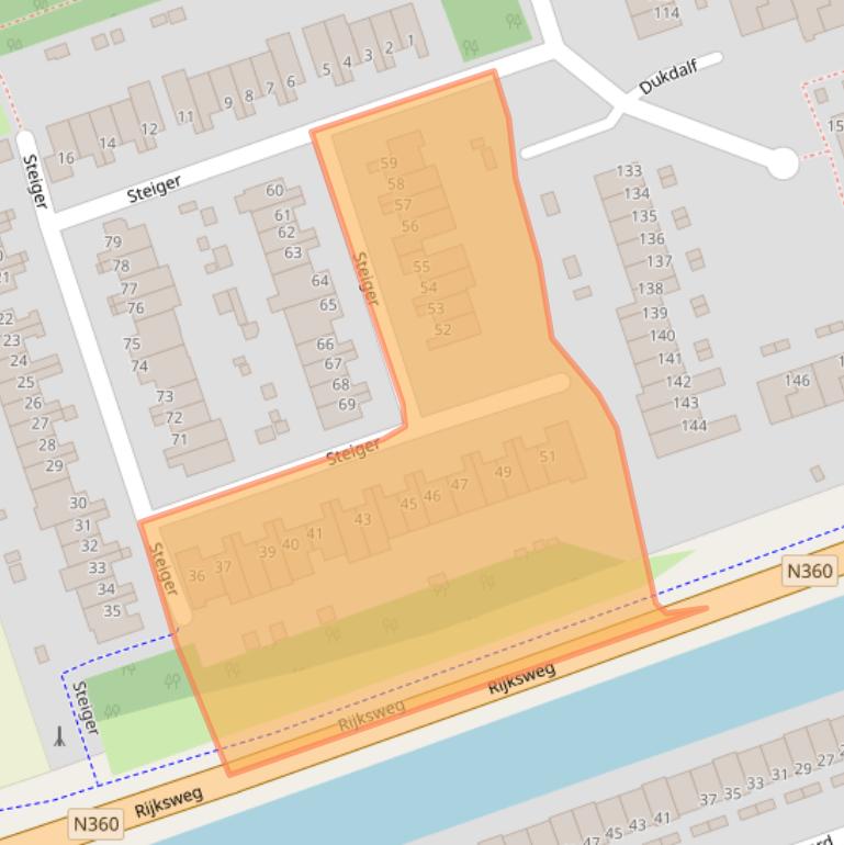 Kaart van postcodegebied 9732BW.