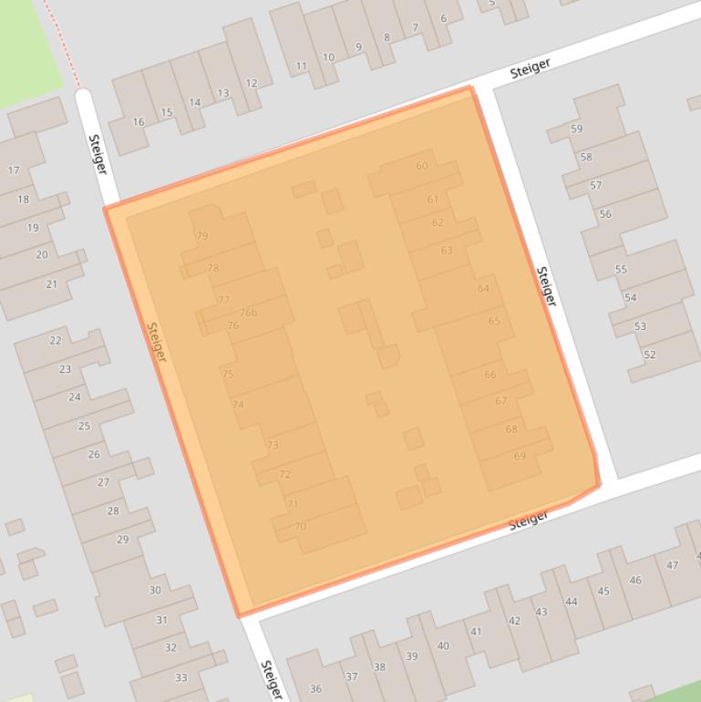 Kaart van postcodegebied 9732BX.