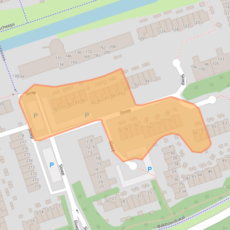 Kaart van postcodegebied 9732CD.