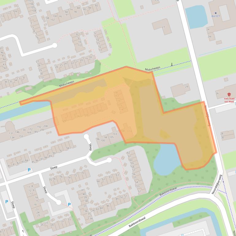 Kaart van postcodegebied 9732CG.
