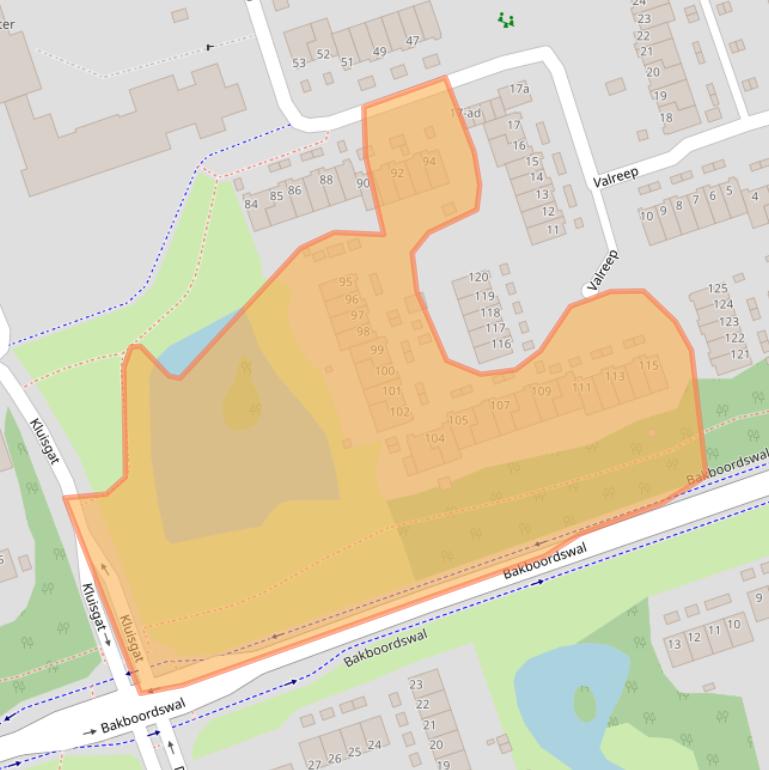 Kaart van postcodegebied 9732EK.