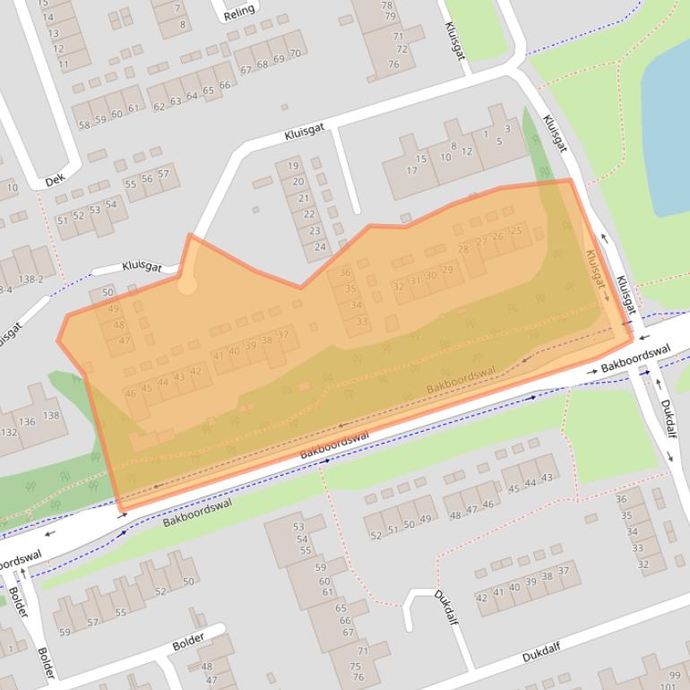 Kaart van postcodegebied 9732EN.