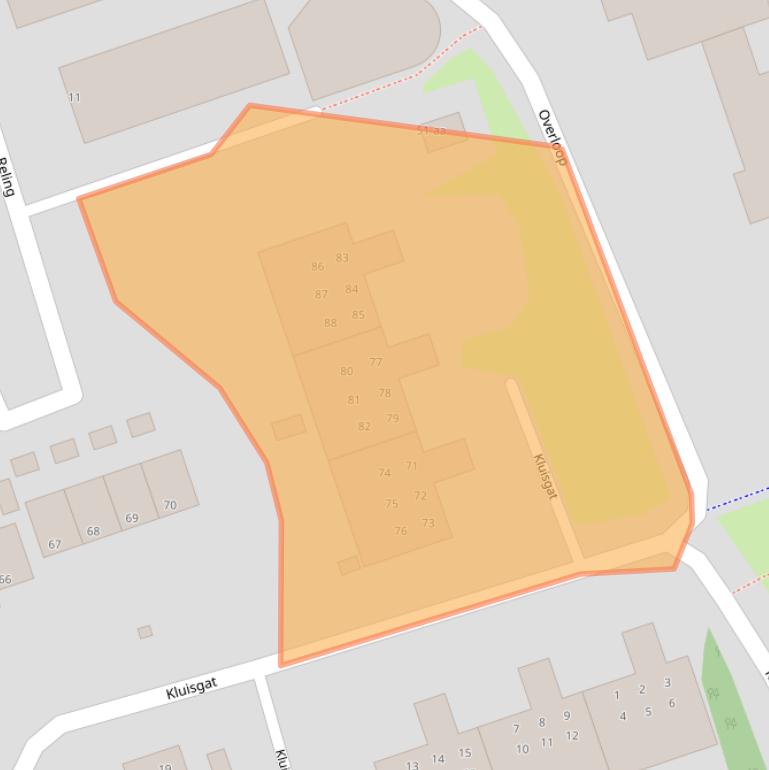 Kaart van postcodegebied 9732ER.