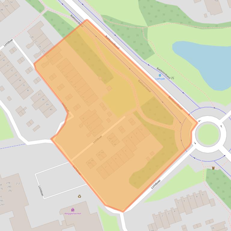 Kaart van postcodegebied 9732JA.