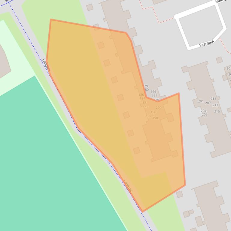 Kaart van postcodegebied 9732JX.