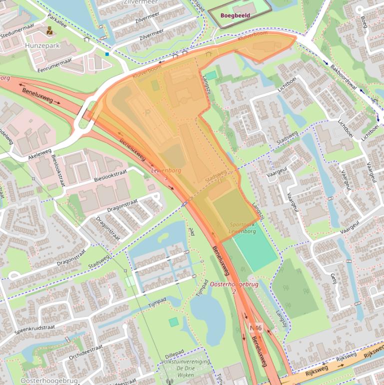 Kaart van postcodegebied 9732KZ.