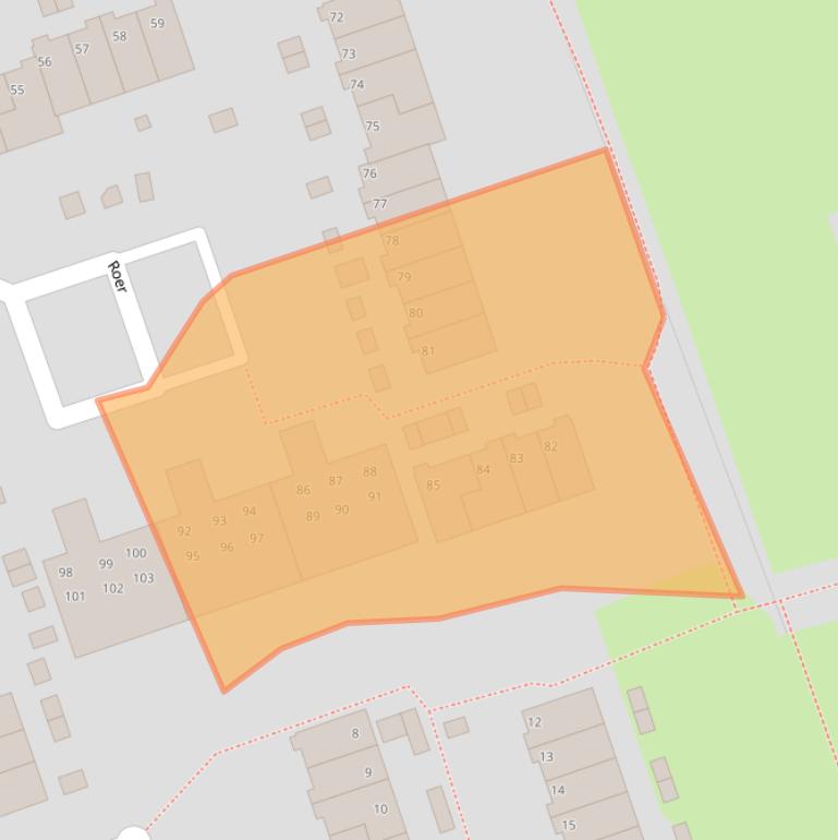 Kaart van postcodegebied 9733AJ.