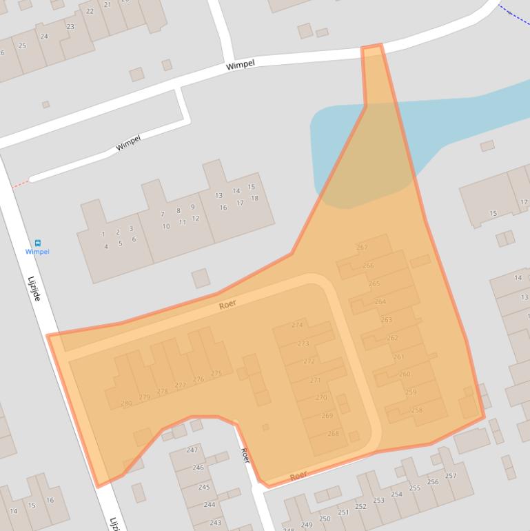 Kaart van postcodegebied 9733AN.